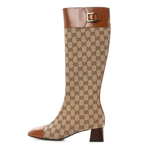 gucci gg leather ankle boots|gucci monogram thigh high boots.